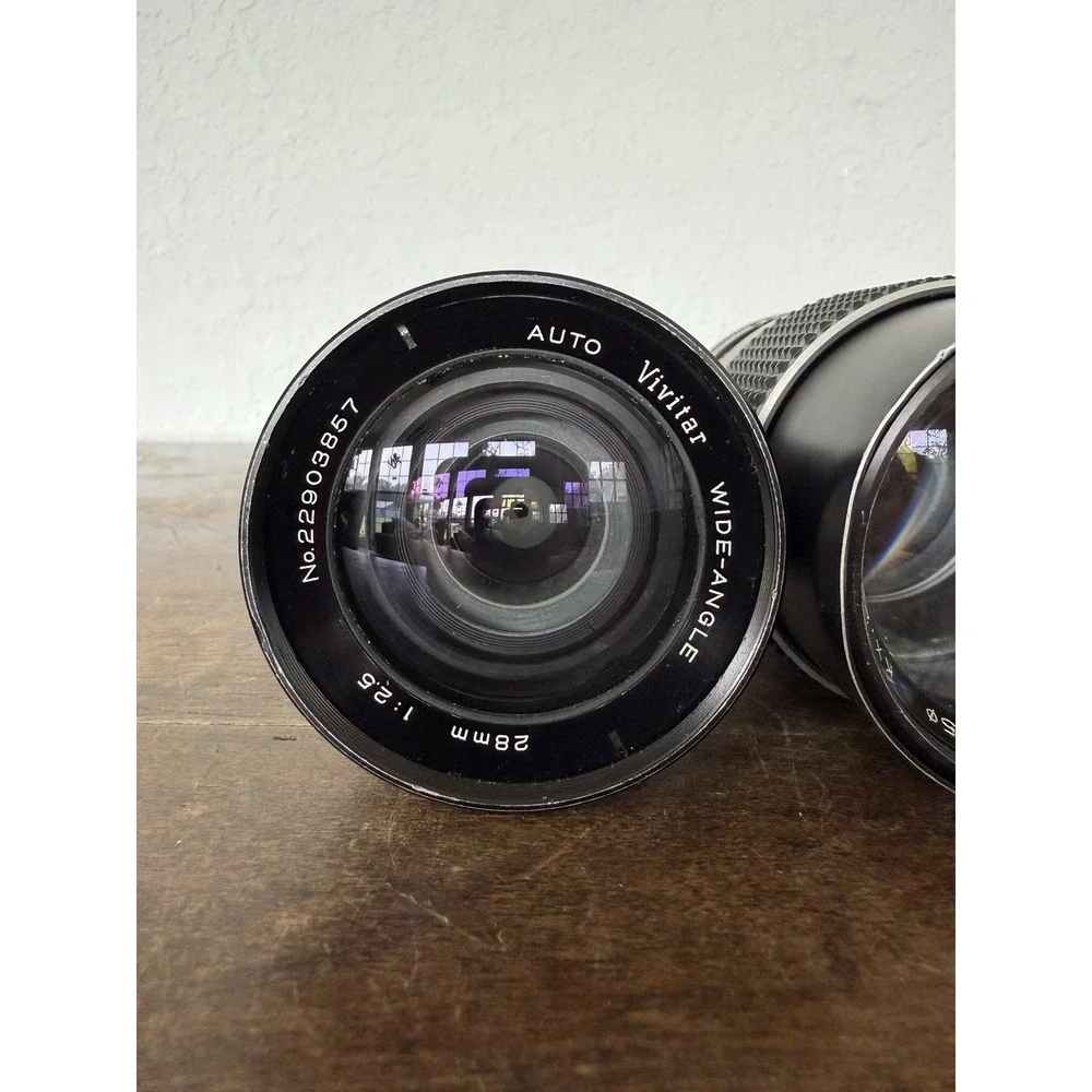 Vintage Lens Lot (3pc): Vivitar 28mm f2.5, Samigon 135mm f2.8, Sears 80-200mm f4